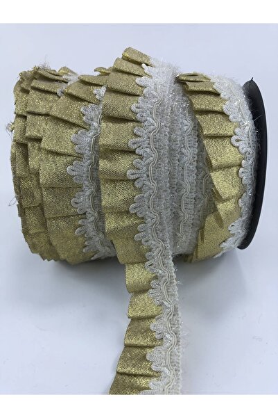 Bontex Margine cu volane aurii și argintii 1 metru – Panglică decorativă