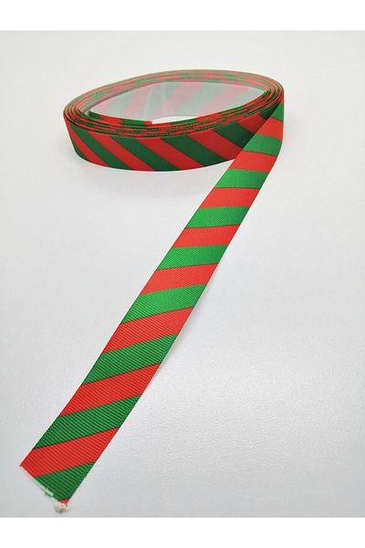 GELD Red Green Horizontal Striped Grosgrain Ribbon 2.5 cm 2 Meters – Ribbon – Ribbon