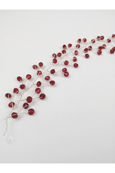 Bontex Accesoriu pentru păr și turban pentru femei Burgundy Crystal Stone – Coroană