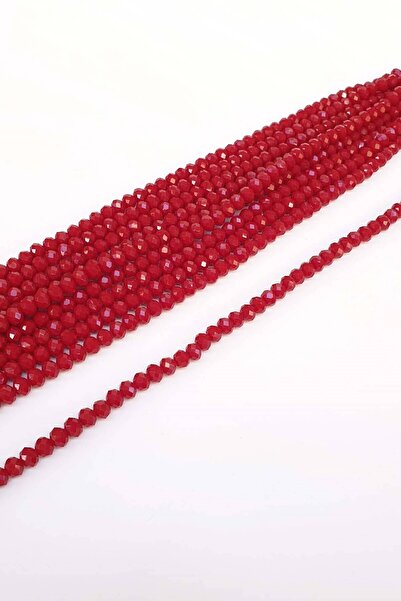 Bontex 1 șir de mărgele de cristal roșu închis mat, de 8 mm – Mărgele