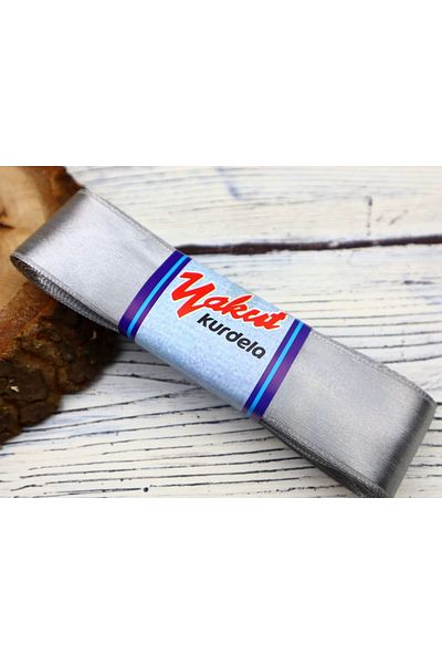YAKUT Στολίδια 4 εκ. Σατέν Κορδέλα Ασημί Γκρι 1 Μπάλα 10 Μέτρα – Κορδέλα – Κορδέλα
