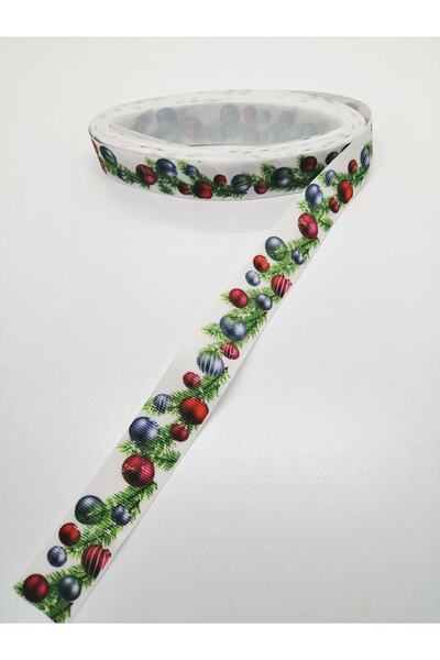 Bontex Panglică Grosgrain cu model de pin alb 2,5 cm 2 metri – Ornament de An...