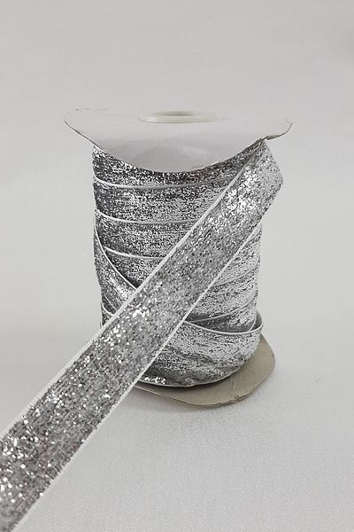 GELD Glitter Velvet Ribbon Silver Color Width 2 cm 1 Meter – Ribbon – Ribbon