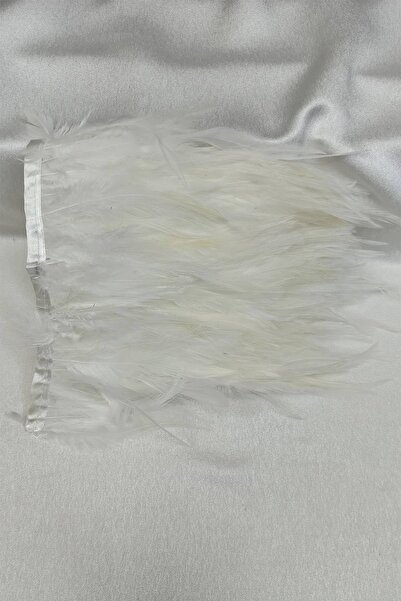 FdayAksesuar Accesoriu panglică decorativă din pene de cocoș alb murdar – Pan...