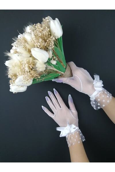 Bontex Set de buchet de mireasă cu flori umede de lalele și cremă, cu ciucuri...