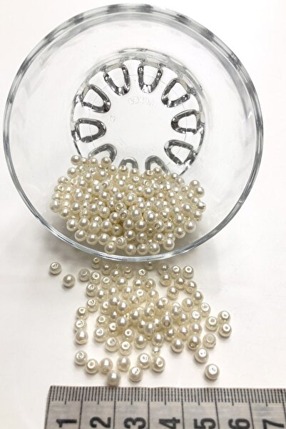 Bontex Κρεμ Χρώμα Γυάλινες Πέρλες Χάντρες 4 χιλ. 1 Συσκευασία 50 γραμμάρια – ...