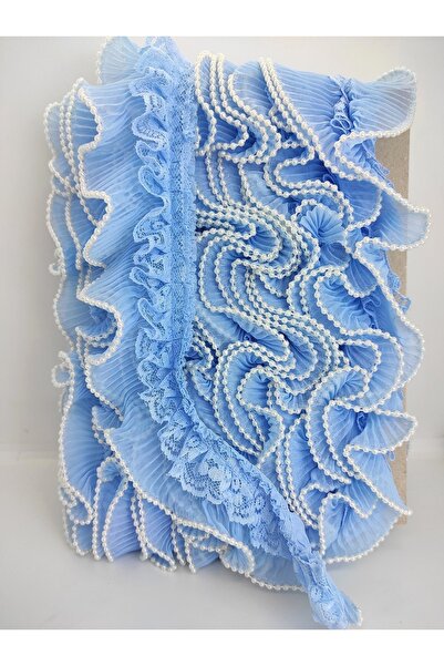 Bontex Μπλε διακοσμητικό στολίδι με πιέτες και βολάν Δαντέλα τεμαχίων 1 μέτρο...