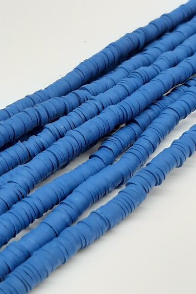 Bontex 1 niz tamnoplavih fimo perli od testa 6 mm – perle