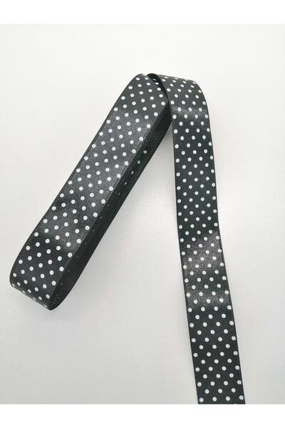 Bontex Material de ambalare Panglică din satin cu buline negre 2 metri lățime...