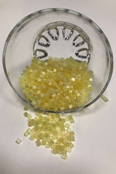 Bontex Перлена жълта нарязана мъниста 1 опаковка 50 грама Размер 2-2,5 мм – М...