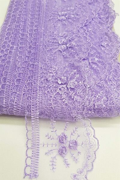 ESPEREST Produs Hobby din dantelă îngustă cu model de flori liliac - 1 metru