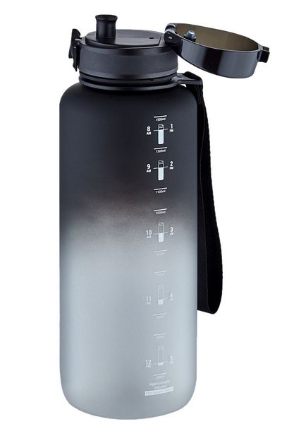 Uzspace 1500 ml Black and White Gradient Mega Size Sports and Daily Water Bottle