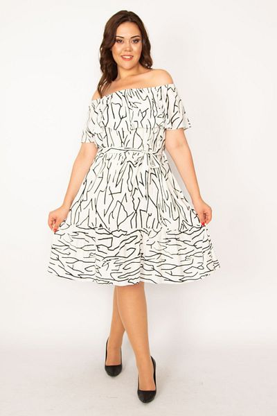 Şans Plus Size Dress - Ecru - A-line