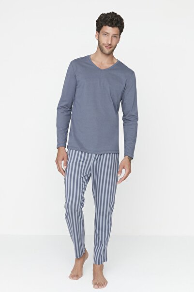 Trendyol Collection Pyjama - Dunkelblau - Unifarben