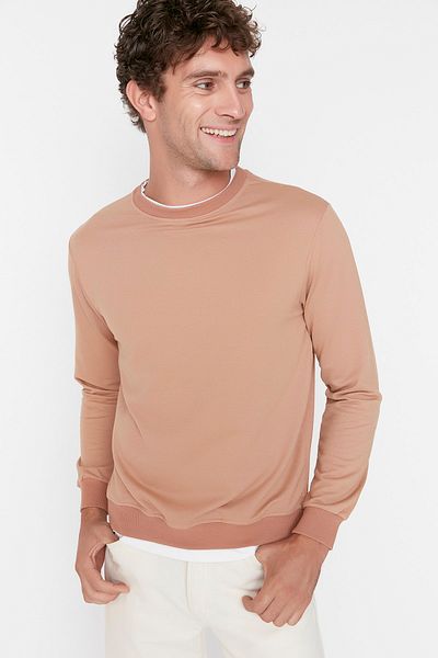 Trendyol Collection Φούτερ Tamanchi Camel Colored - Regular Cut TMNAW22SW0658
