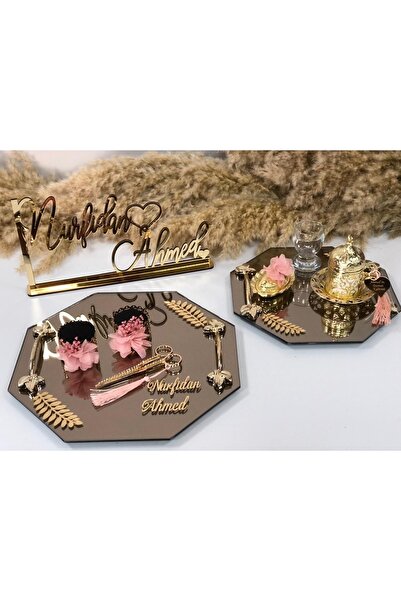 Masalsı Concept Set de 3 tăvi: Tavă de promisiune, Tavă de promisiune pentru cadou, Decor pentru promisiune