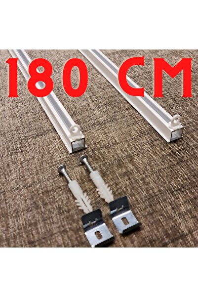 GARDINESTAN JUNG CFO GmbH Tek Kanallı Beyaz Alüminyum Ray (tekli Korniş)+metal Portray (otel,balkon,ev,kabin,duş Ve Çok Yönlü)