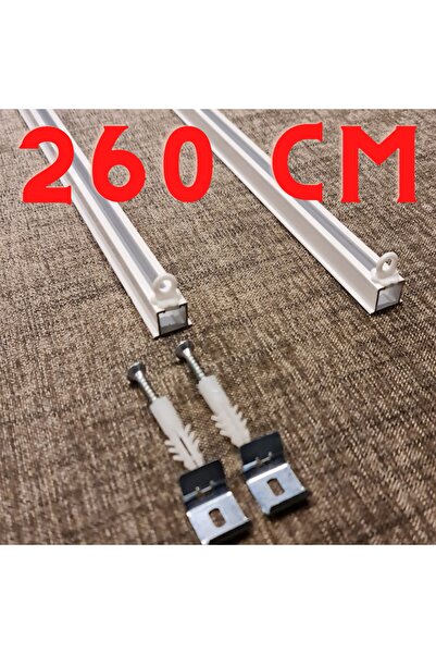 GARDINESTAN JUNG CFO GmbH Tek Kanallı Beyaz Alüminyum Ray (tekli Korniş)+metal Portray (otel,balkon,ev,kabin,duş Ve Çok Yönlü)