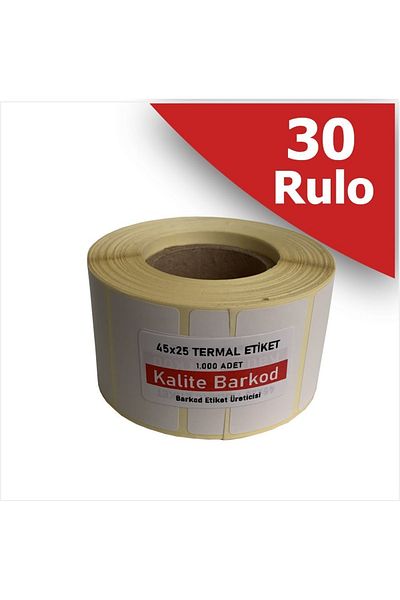 Kalite Barkod Etichetă termică 45x25 |   30 de role de etichete cu coduri de bare