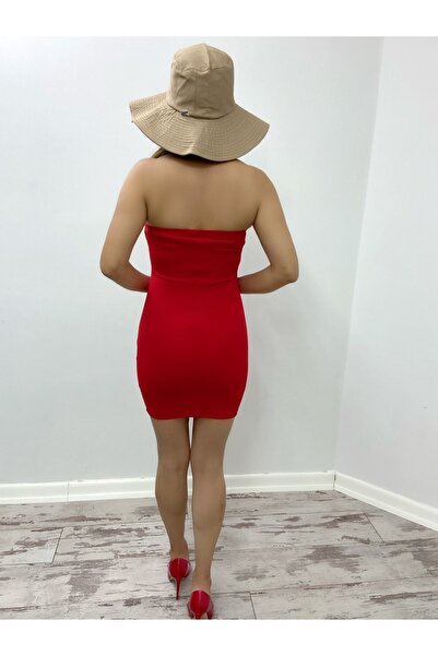 Secret Passion Lingerie Εύκαμπτο ύφασμα κρεπ στράπλες κόκκινο μίνι βραδινό φόρεμα και φόρεμα επιχείρησης 059