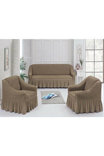 AK LALE Culoarea cafea cu lapte înfășurat grup de scaune 3+1+1 husă set canapea 3 huse