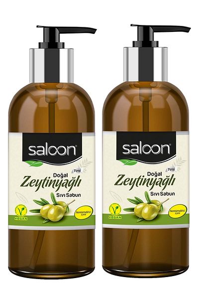 Saloon Natural Olive Oil Liquid Soap 485 Ml 2 Pack