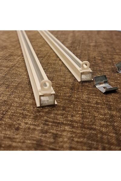 GARDINESTAN JUNG CFO GmbH Tek Kanallı Beyaz Alüminyum Ray (tekli Korniş)+meta...