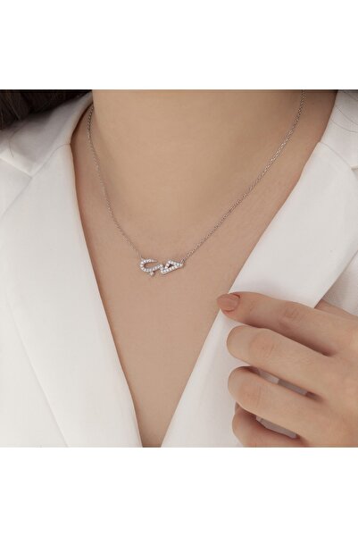 RevSilver 925 Kadın Gümüş Kolye Hub Yazılı Aşk Yüzüğü Yüksek Kalite Takı