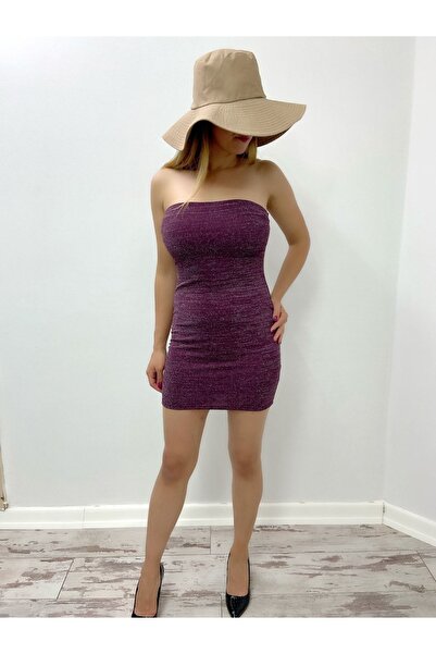 Secret Passion Lingerie Flexible Purple Shiny Fabric Strapless Dress Evening Dress and Graduation Dress Evening Dress 575