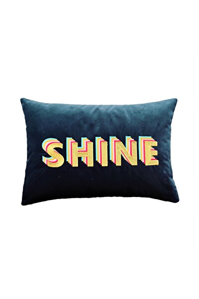 ge living Декоративна наволочка з візерунком Shine Rainbow серії темно-синього кольору з оксамиту (35 X 50)