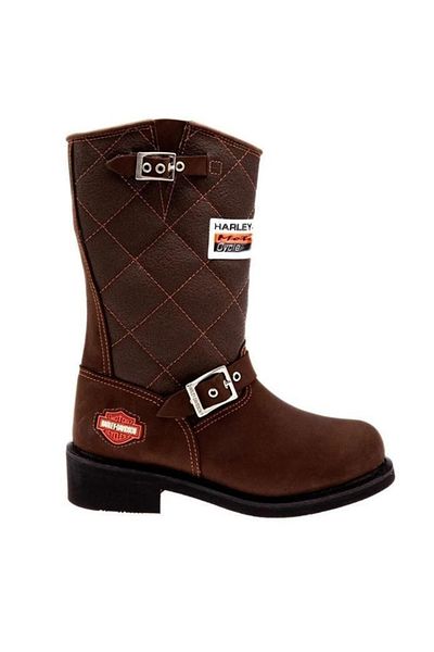 Harley Davidson Laconia 644 Genuine Leather Boots 36-40 Brown Nubuck