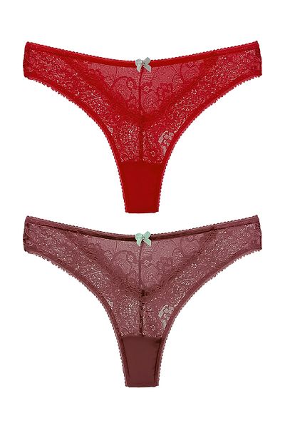 HNX 2-Piece Lace Thong Women's Panties