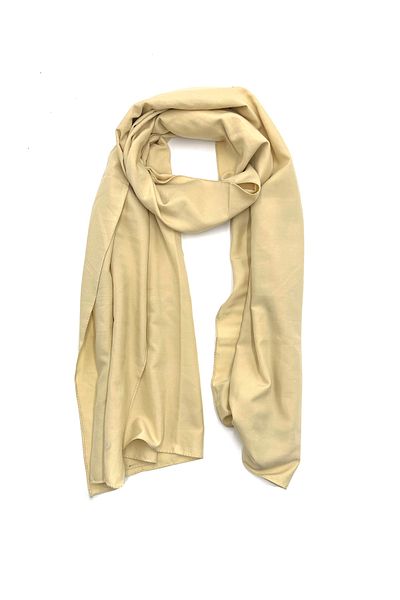 nazipek High Quality Cotton Combed Shawl - Golden Yellow, 185X70 cm