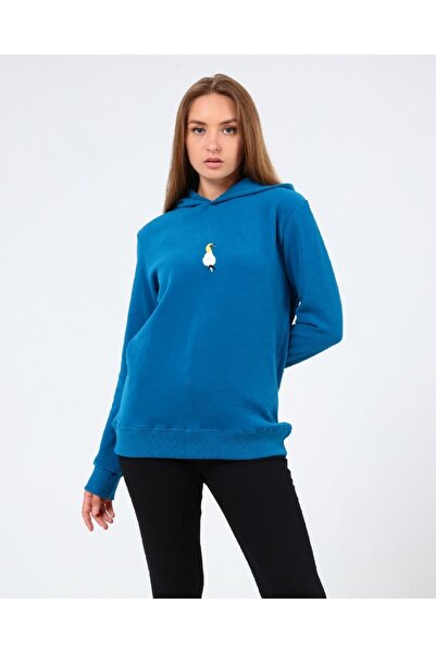 GENIUS STORE Store Kadın Selanik Outdoor Kapşonlu Sweatshirt Nakış Işlemeli Günlük Spor Sweatshirt