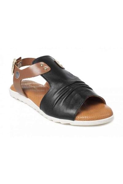 Mammamia D22ys-1210 Black Leather Women's Daily Sandals