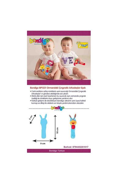 BONDİGO Rattle Friends in the Forest Set of 2
