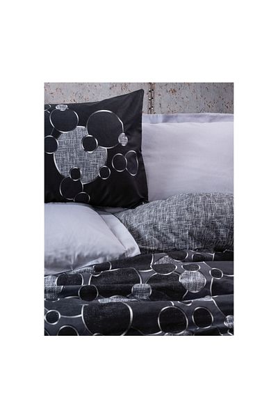 Cotton Box Dark Single Duvet Cover Set Round-grey