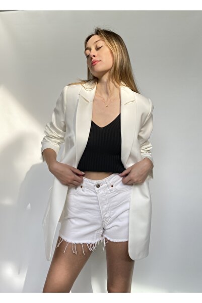 Hedonify Kadın Ekru Blazer Ceket