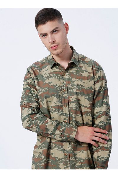 Lee Cooper Plain Khaki Men's Shirt 222 Lcm241015_bangor Woven Shirt