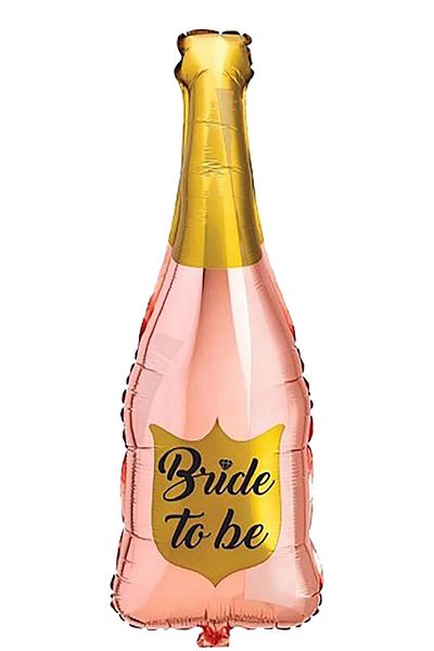 Parti dolabı 1 Piece Gold Rose Bride To Be Bachelorette Champagne Shaped Giant Foil Balloon 94x38 Cm