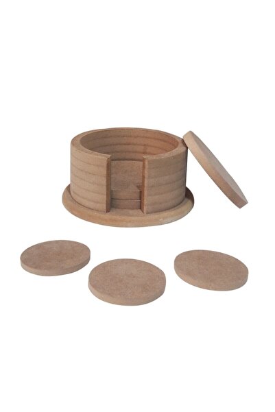 Genel Markalar Evdehobim Boyanabilir Ham Ahşap Bardak Altlığı - Mdf - Ölçü (1...