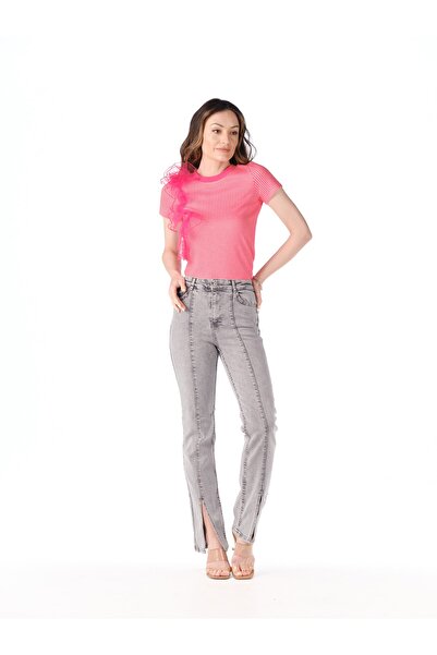 ŞEYDA ERTEM Φούξια μπλουζάκι με κοντό μανίκι με βολάν