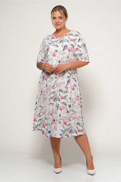 TUSSE Plus Women's Print Sandy Short Sleeve Oversize Dress