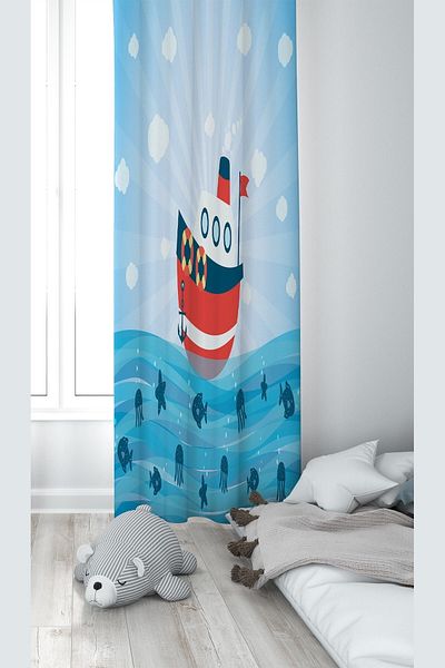 on the clouds Cortina de fundal pentru cameră pentru copii, lavabilă, cu imprimare digitală cu model