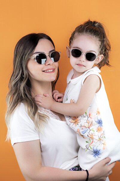 LUNOX Anne Kız Çocuk Kombin Kristal Güneş Gözlüğü  Siyah Cam