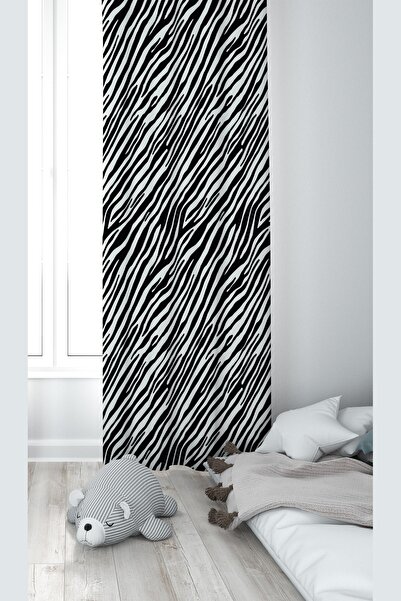 Pelangi Siyah Beyaz Zebra Desenli Dijital Baskı Yıkanabilir Bebek Çocuk Odası...