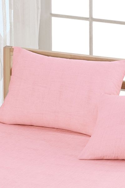 ELY PARKER Patterned Elastic Sheet Set (duvet cover Fabric) with Pillowcase All Sizes Pink 120x200