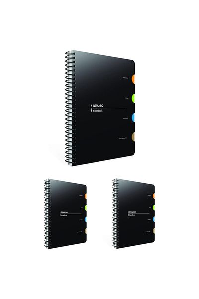 Gıpta Quadro 17x24 150 Sheets Plastic Cover Spiral Separator Notebook Checkered 3 Pieces