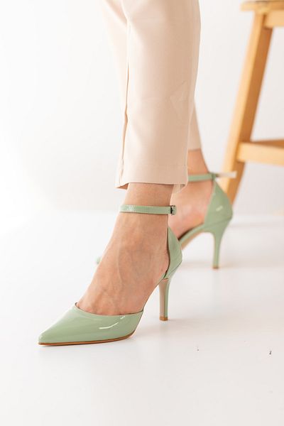 La Limar Limar Water Green Patent Leather 8.5cm Stiletto Pointed Toe Women's Heeled Shoes
