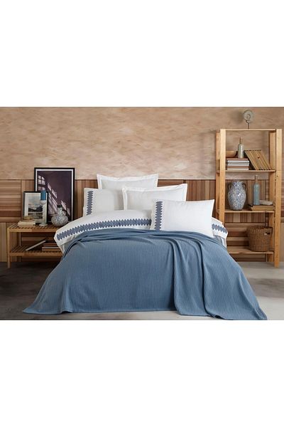 Hobby Scarlet Double Duvet Cover Pique Set Blue